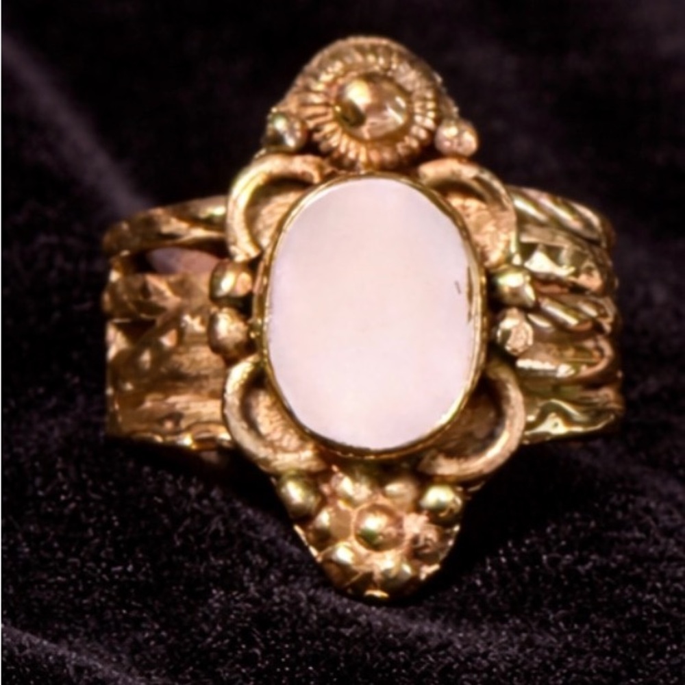 🔥Copper Pink Conch Ring – Adjustable Boho Statement Ring – Southwestern Style
